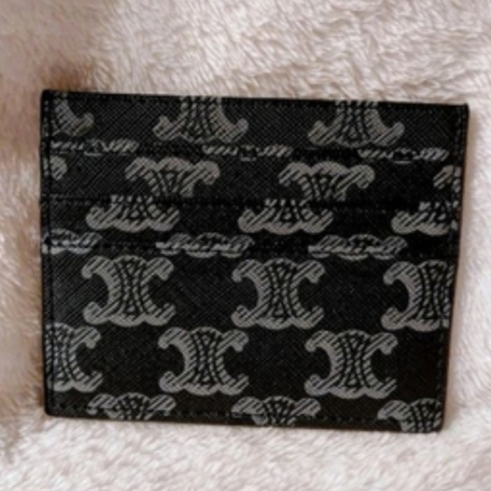 Celine Triomphe cardholder Black and Gray